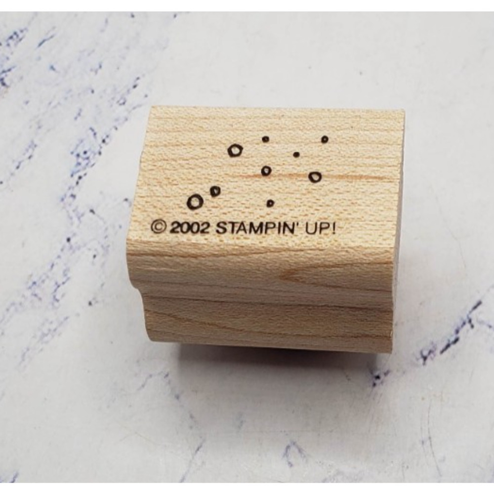 Stampin Up Falling Winter Snow 1x1 Inch Wood Mounted Rubber Border Stamp